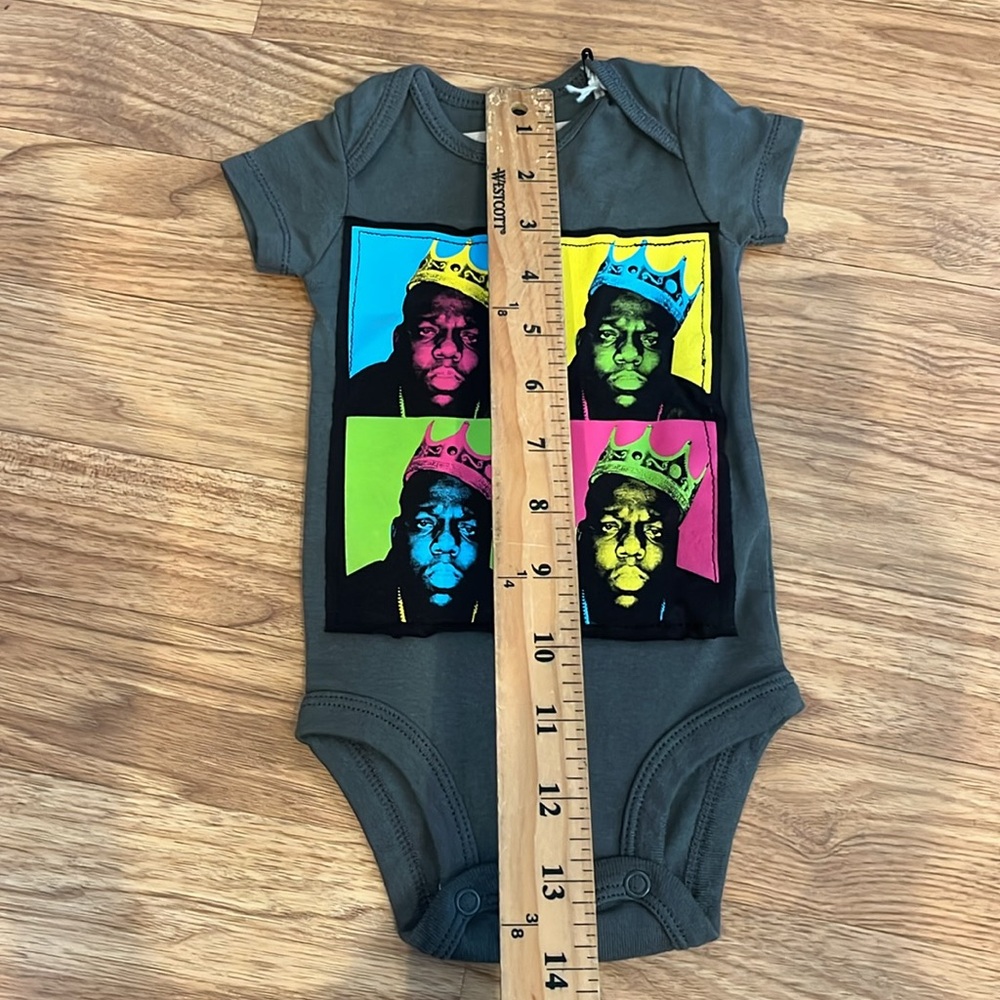 Notorious Big B.I.G. Upcycled Baby Onesie unisex 3 months 3mo - Picture 3 of 7